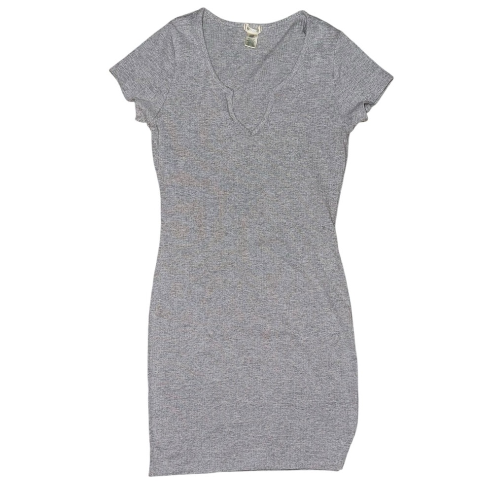 Bozzolo Gray Ribbed Bodycon T-Shirt Dress - Size Large
